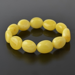 Matt olive Baltic amber bracelet